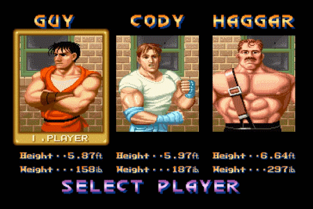 Final Fight - Select Player
