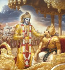 Krishna instructs Arjuna